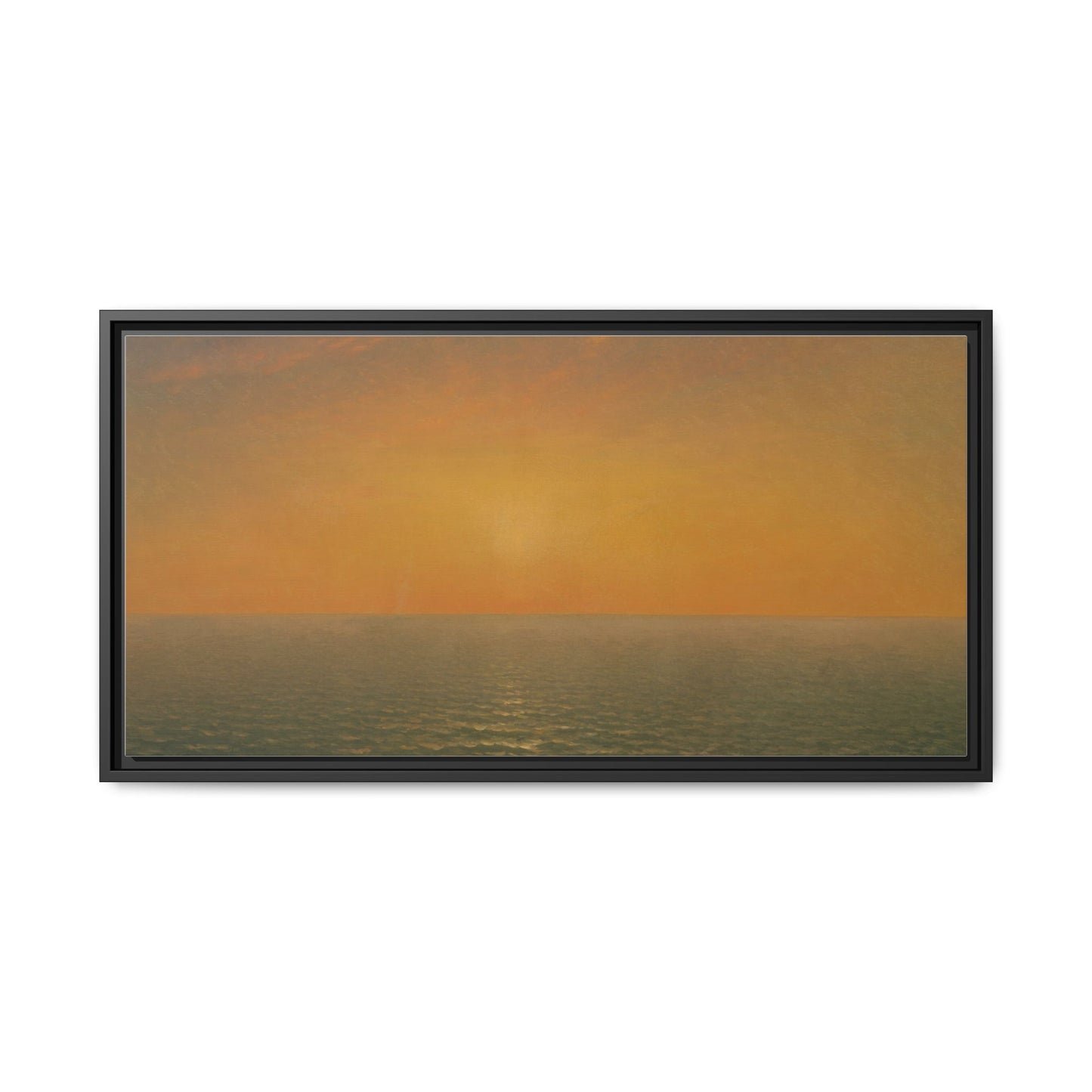 John Frederick Kensett : Sunset on the Sea (1872) - Museum Collection - Framed Canvas Print