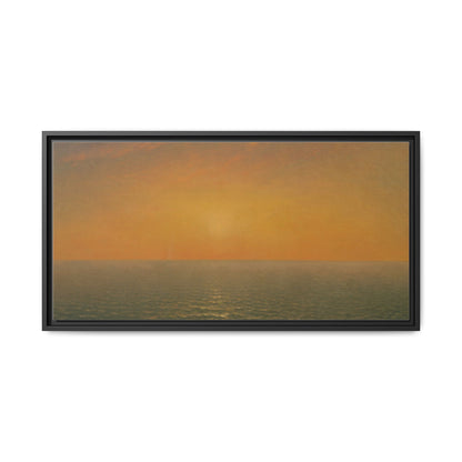 John Frederick Kensett : Sunset on the Sea (1872) - Museum Collection - Framed Canvas Print