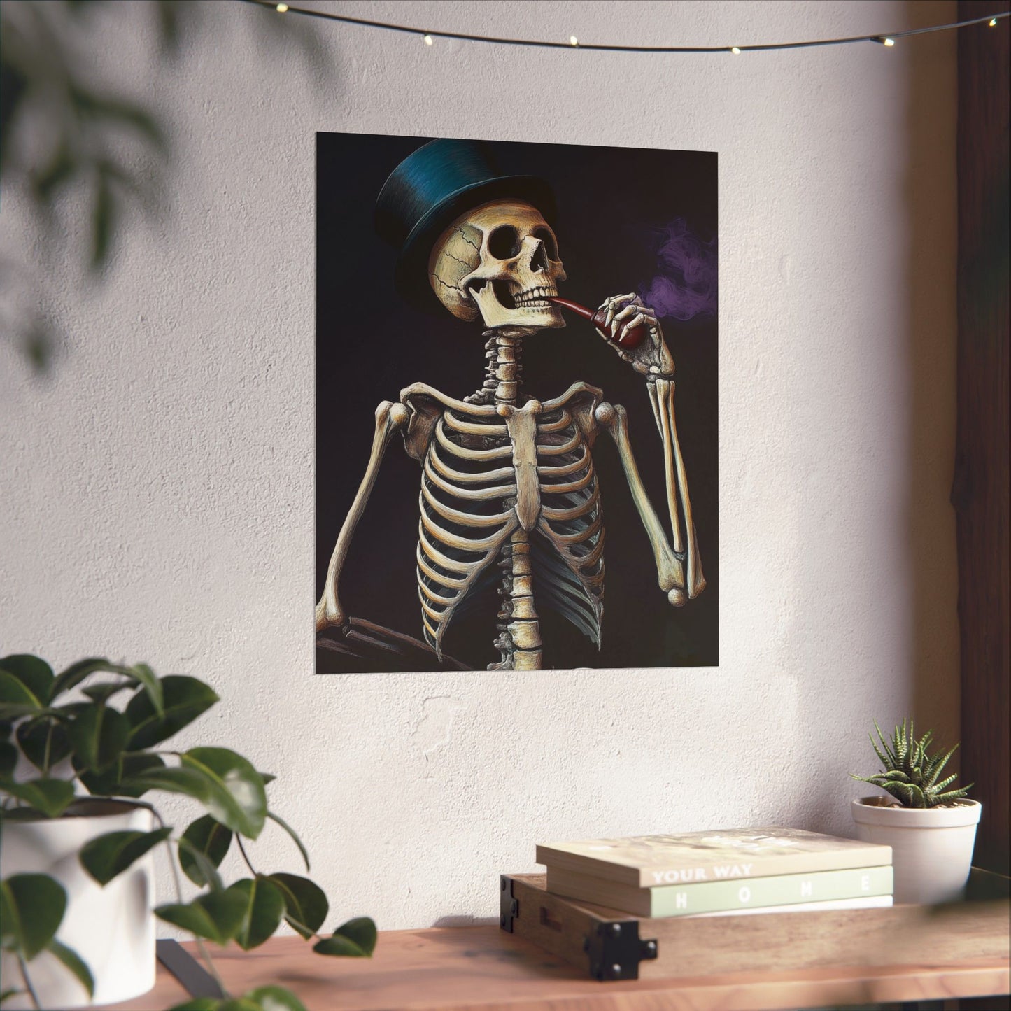 Dapper Skeleton Portrait Poster - Gothic Posters - Vertical Poster - Perfect for Halloween Party Décor