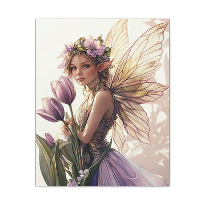 Tuesdays are for Tulips - Flowers & Fairies Collection - Fine Art Print on Canvas