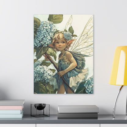 Blue Hydrangea - Flowers & Fairies Collection - Fine Art Print on Canvas