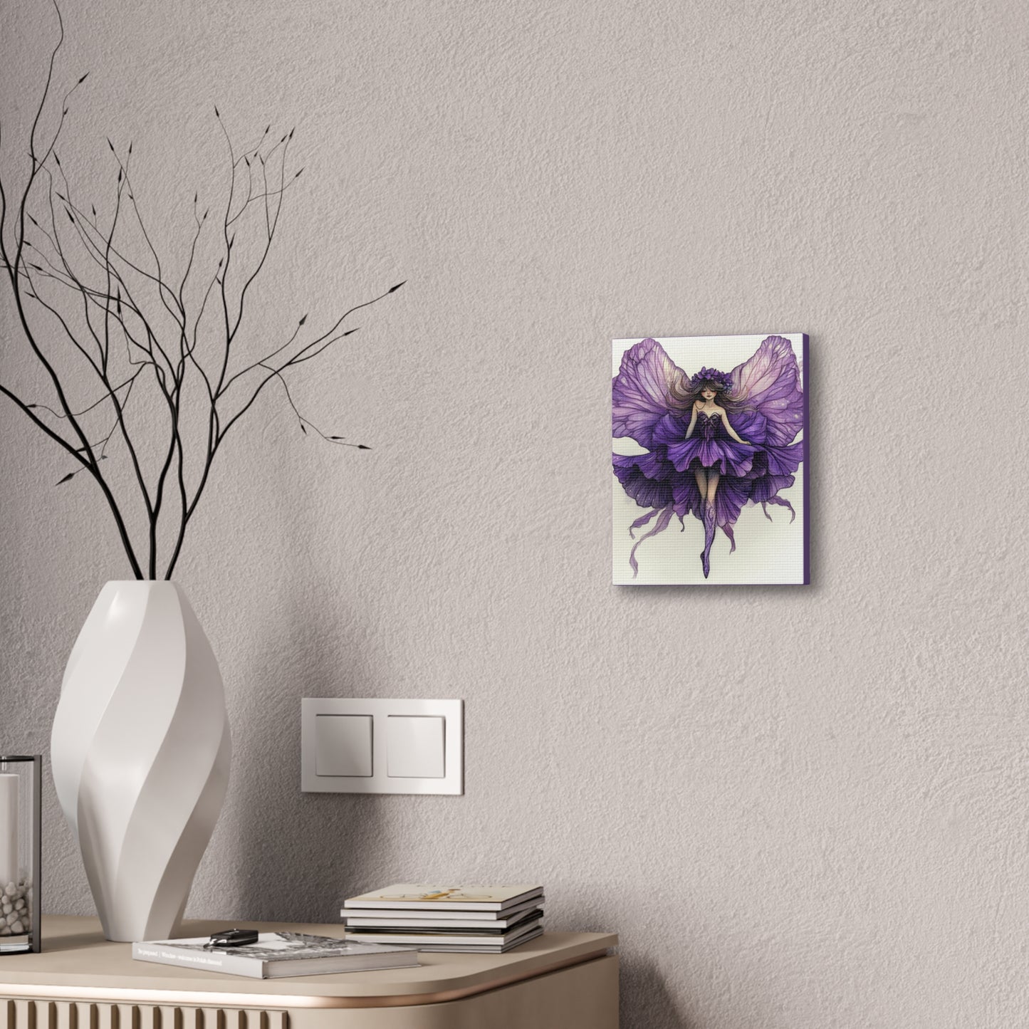 A Violet Affair - Fairies & Flowers Collection - Wall Art - on Canvas