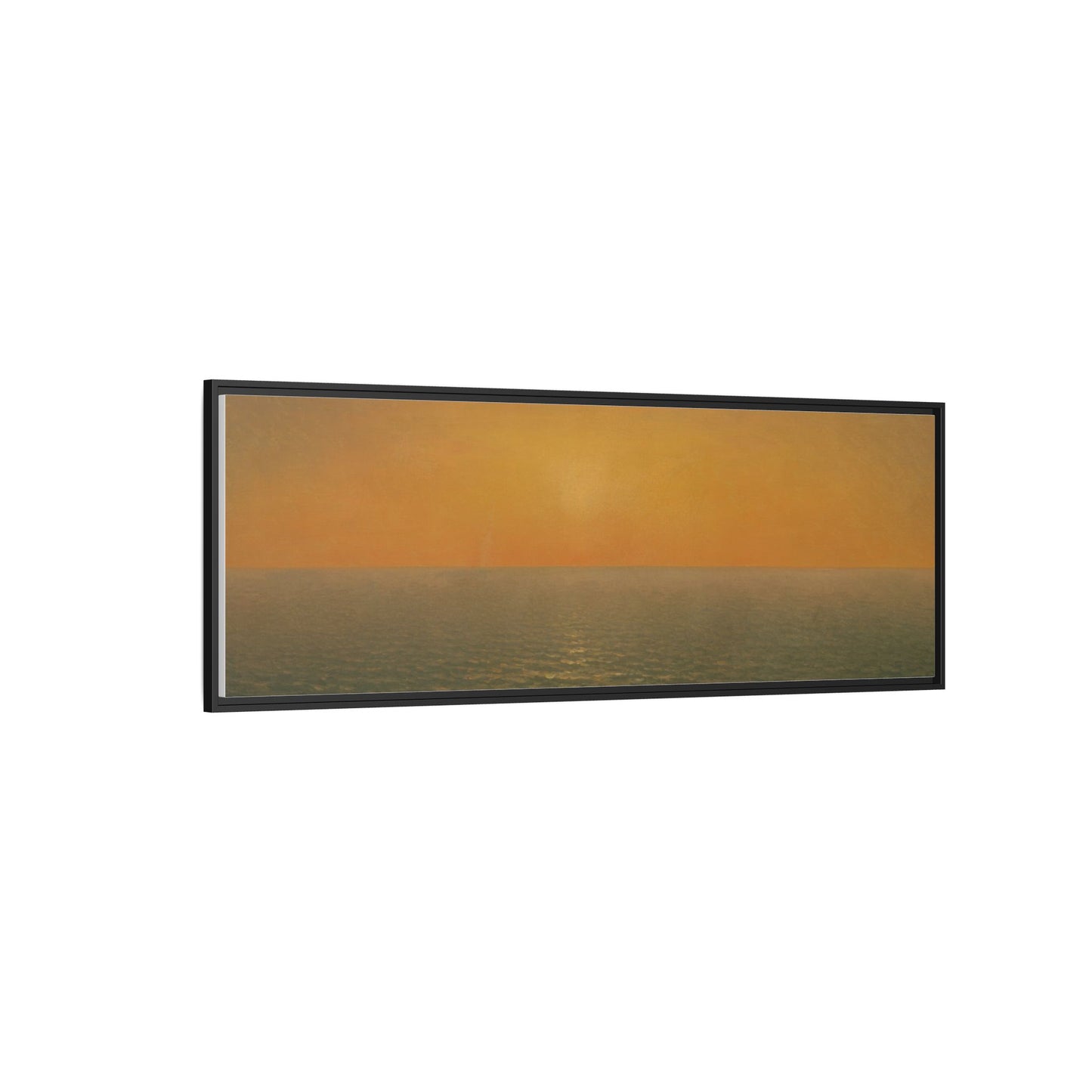 John Frederick Kensett : Sunset on the Sea (1872) - Museum Collection - Framed Canvas Print