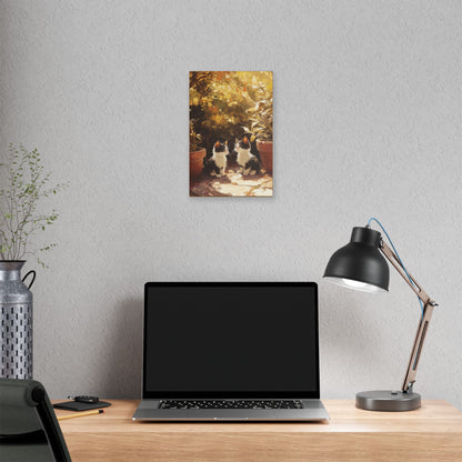 Kittens Conspire  - Garden Friends Series - Fine Art Print on Canvas