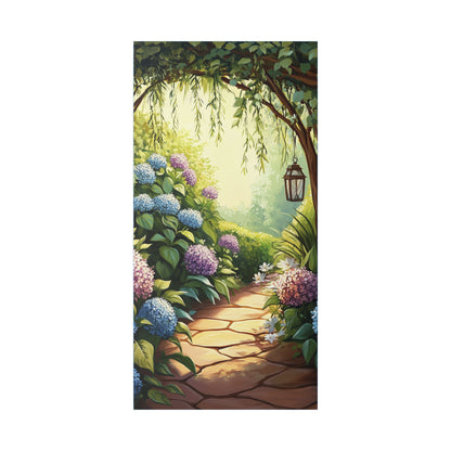 Hydrangea Courtyard - Secret Garden Series - Fine Art Print on Canvas