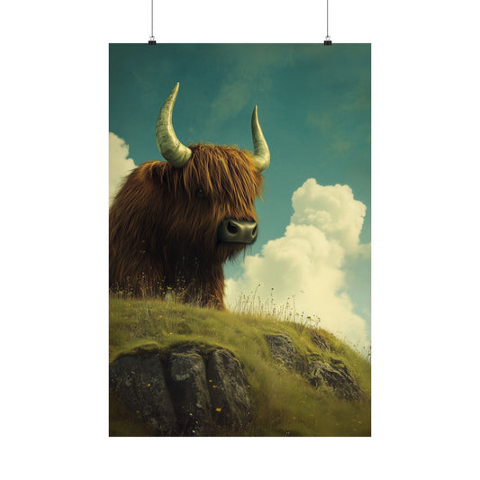 Highland Cow Whimsical Fine Art Print