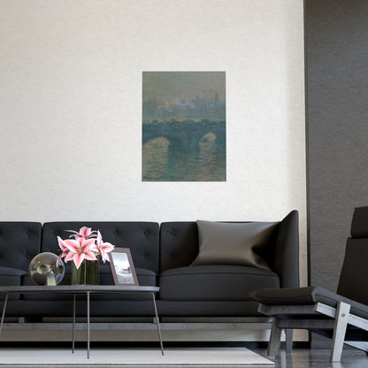 Waterloo Bridge Gray Weather - Monet Fine Art Poster