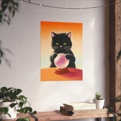 Fortune Telling Cat - Fine Art Print - Whimsical Animals - Posters - Art for Cat Lovers - Wall Art