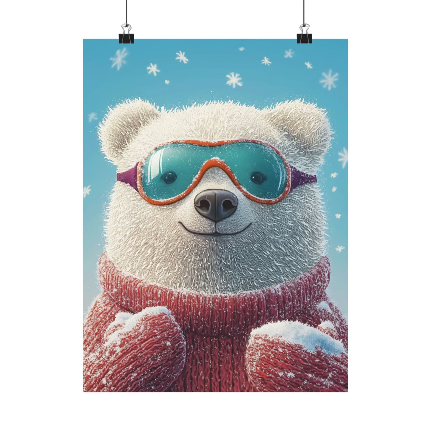 Chill Polar Bear Winter Poster - Cozy & Joyful -  Wall Art & Home Décor