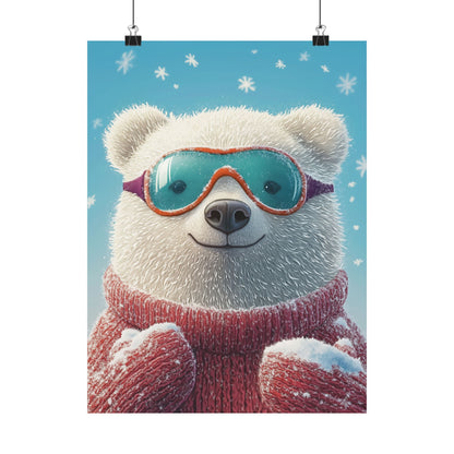 Chill Polar Bear Winter Poster - Cozy & Joyful -  Wall Art & Home Décor