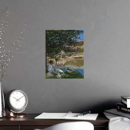 On the Bank of the Seine at Bennecourt - Monet Fine Art Poster