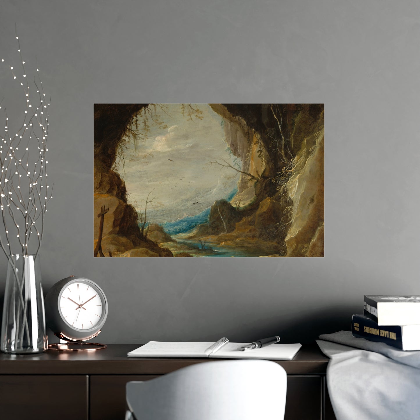 Vista from a Grotto - Romantic Cave Landscape Fine Art Poster