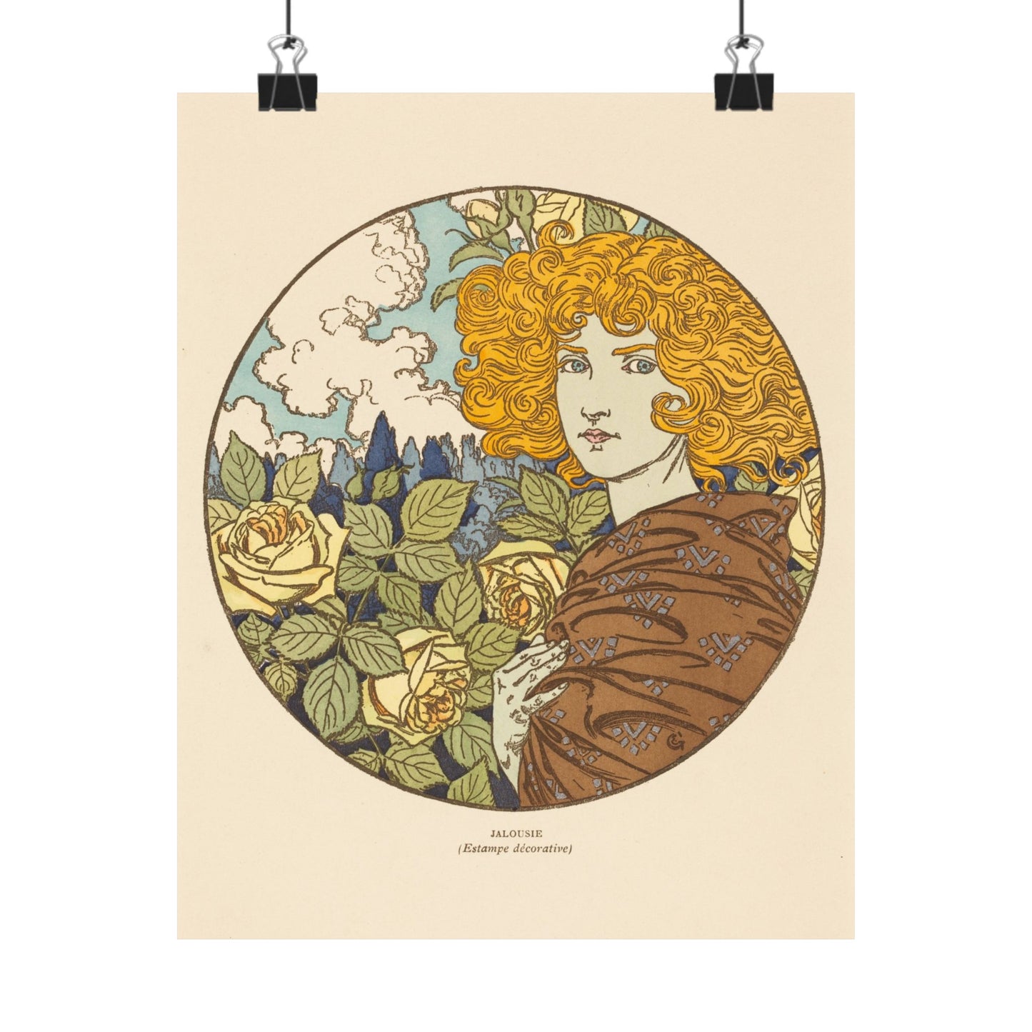 Jealousy - Classic Art - Fine Art Print - Vintage Floral Art Print - Matte Vertical Poster - Art Noveau Posters