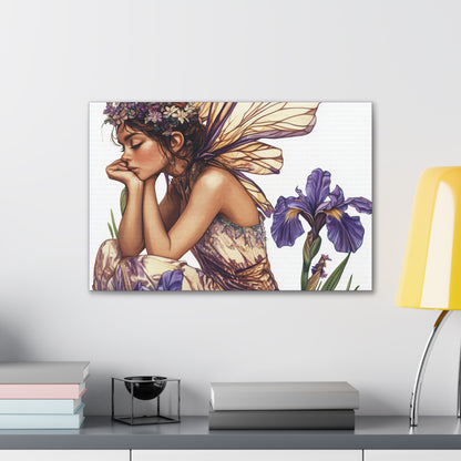 Iris You Were Here - Flowers & Fairies Collection - Fine Art Print on Canvas