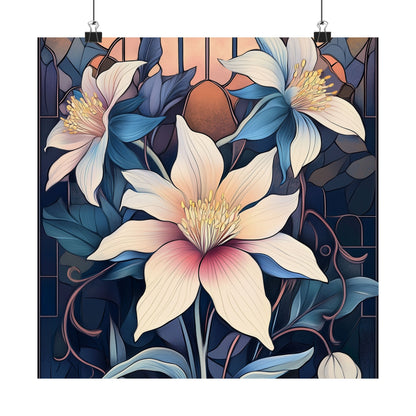 Sunlit Blossoms Fine Art Print - Floral Matte Vertical Posters - Elegant Home Décor