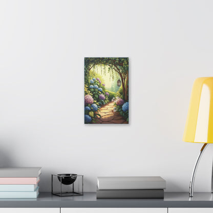 Hydrangea Courtyard - Secret Garden Series - Fine Art Print on Canvas