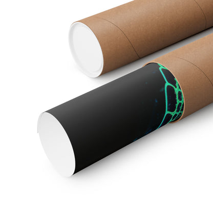 Trippy Turtle - Nautical Fine Art Print - Matte Vertical Poster - Ocean Art for Beach Lovers