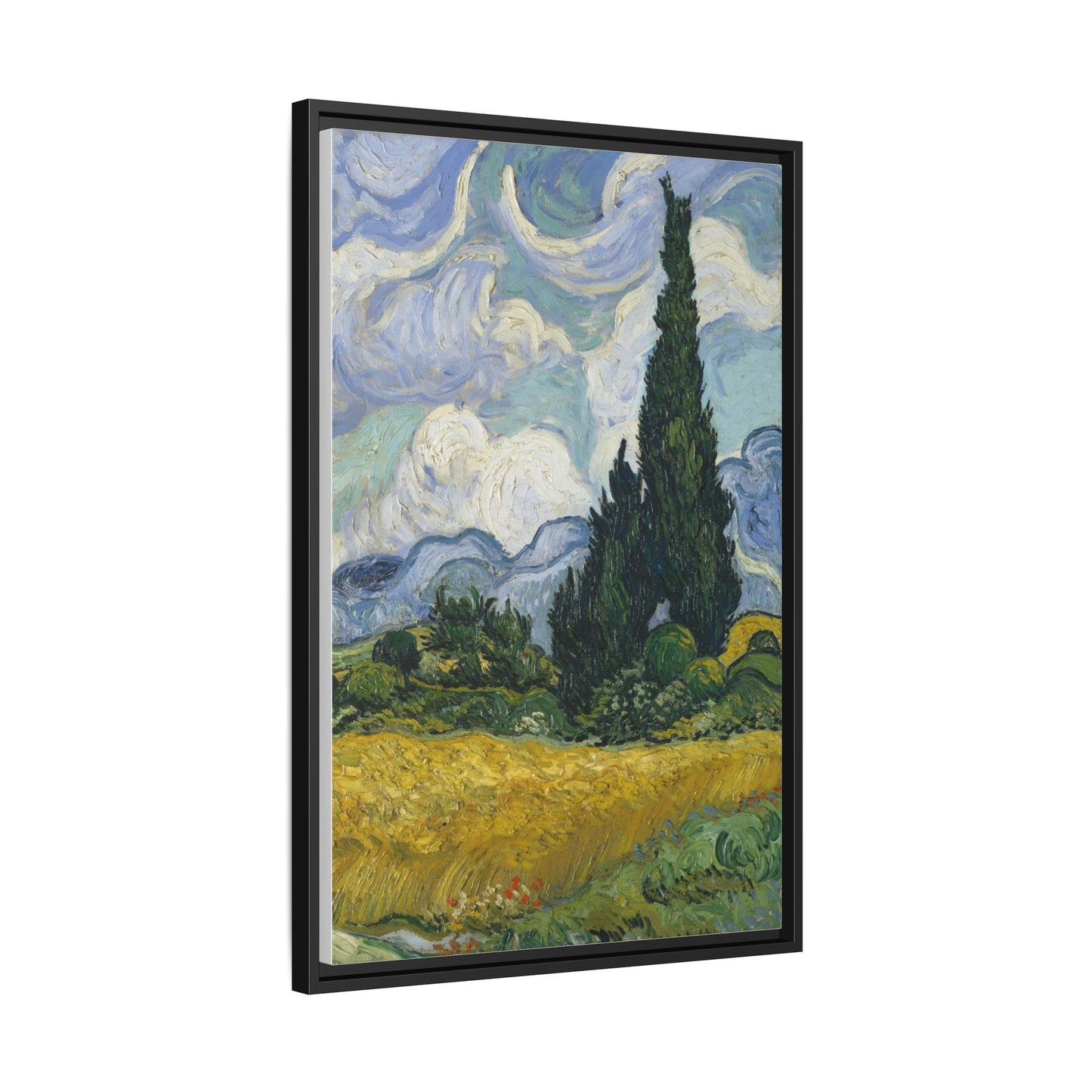 Van Gogh - Wheat Field with Cypresses - Museum Collection - Framed Canvas Print