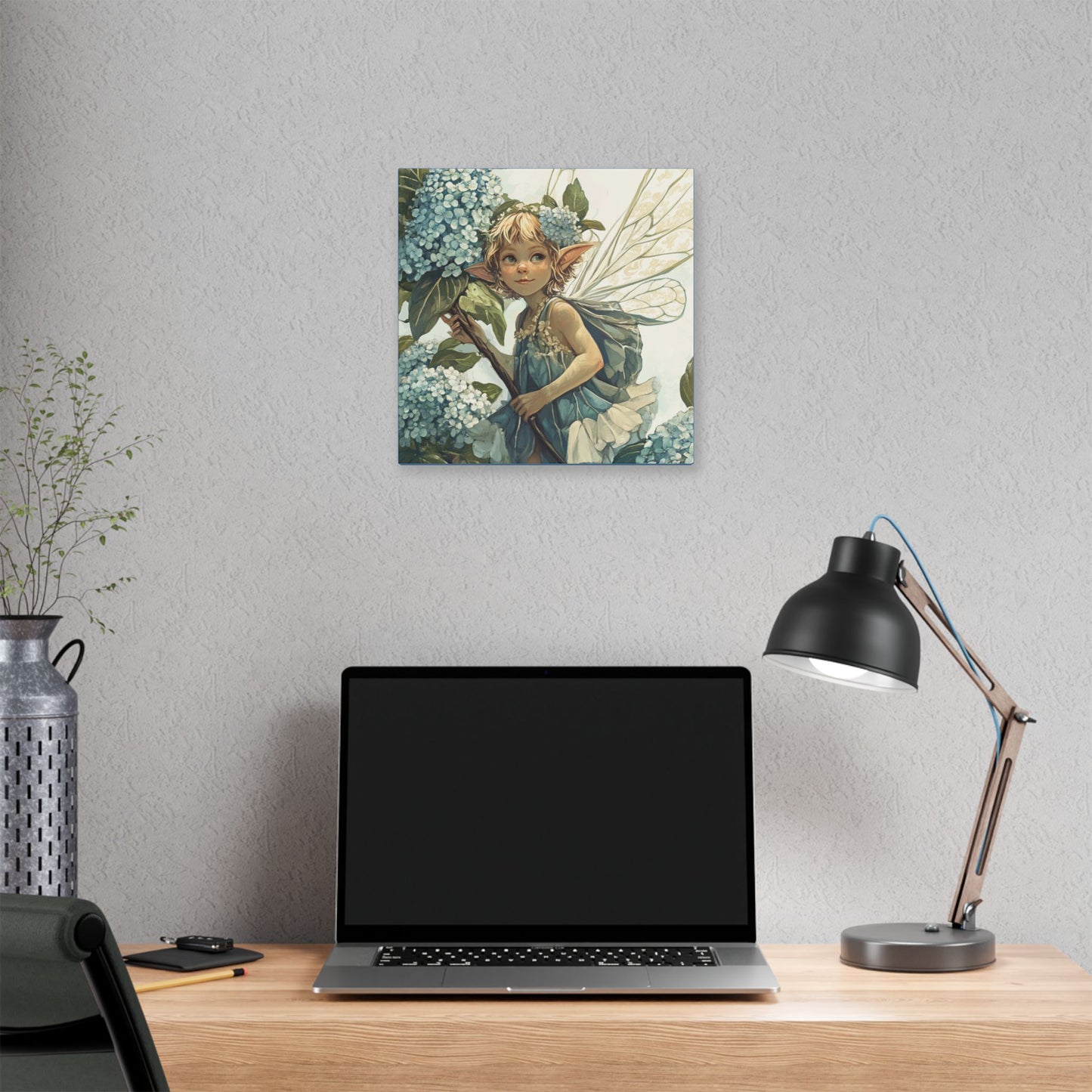 Blue Hydrangea - Flowers & Fairies Collection - Fine Art Print on Canvas