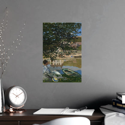On the Bank of the Seine at Bennecourt - Monet Fine Art Poster