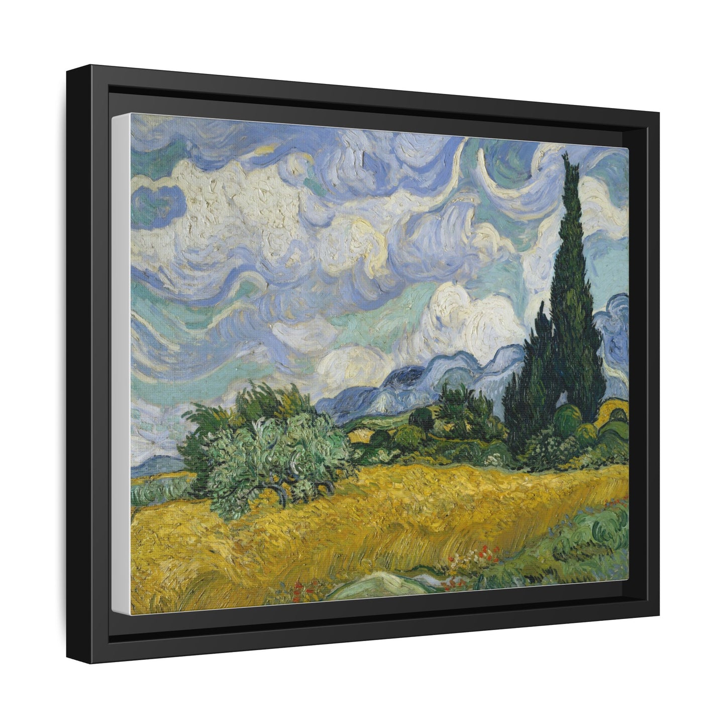 Van Gogh - Wheat Field with Cypresses - Museum Collection - Framed Canvas Print
