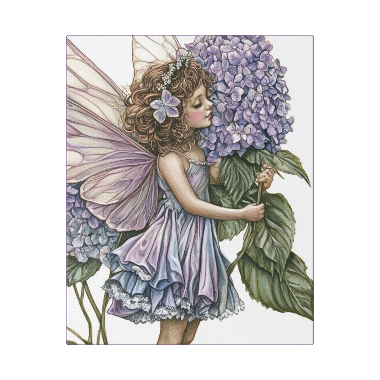 Purple Hydrangea - Flowers & Fairies Collection - Fine Art Print on Canvas