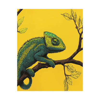 I am not Amused - The Candid Chameleon - Whimsical Animals - Fine Art Print - Vertical Poster - Bohemian Wall Art