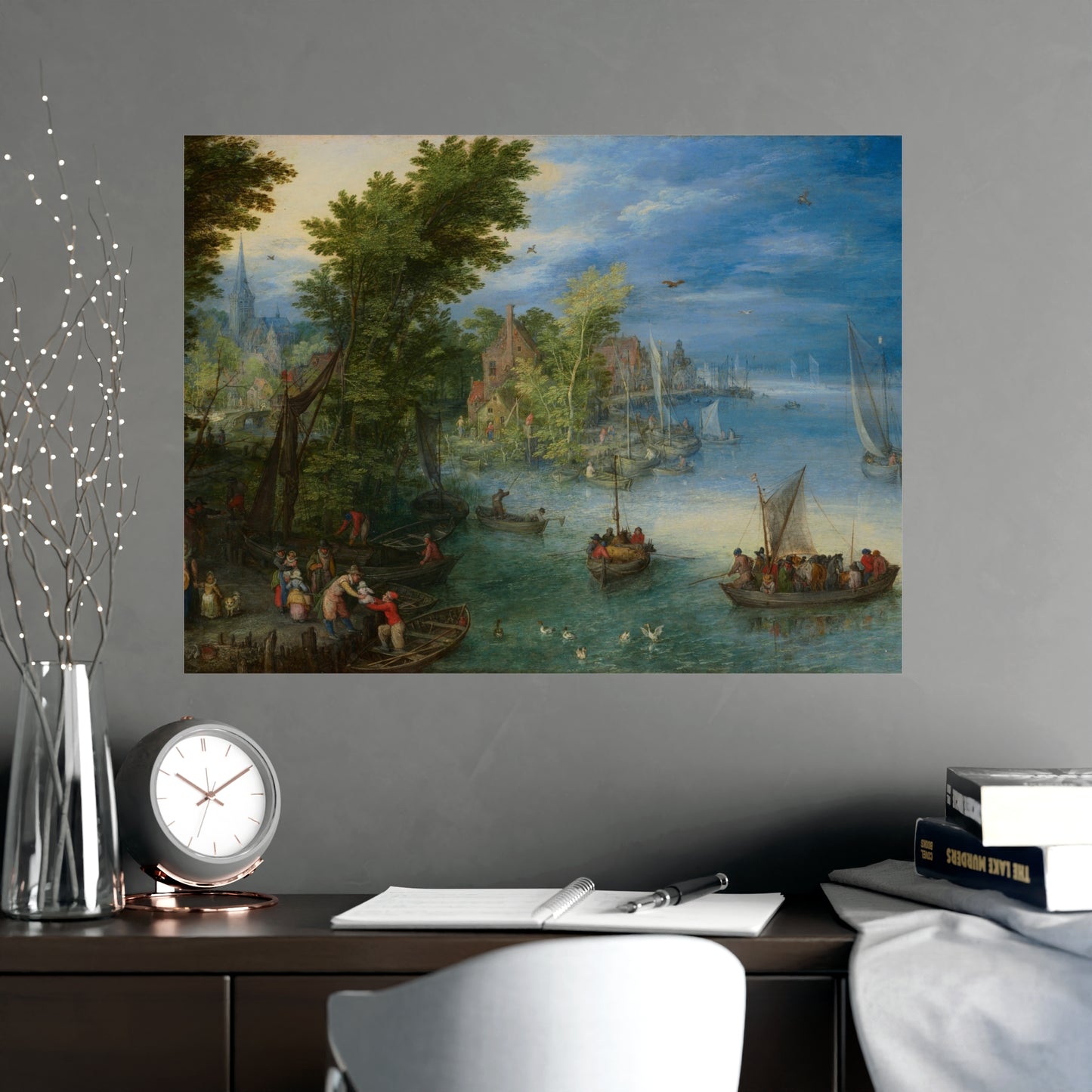River Landscape Scene - Dutch Golden Age - Vintage Fine Art Print