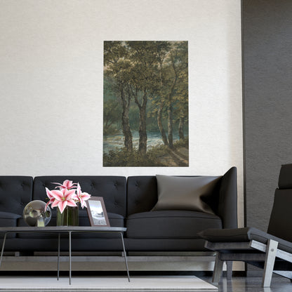 Sunlight Through Trees River Sihl - Forest Landscape Fine Art Poster