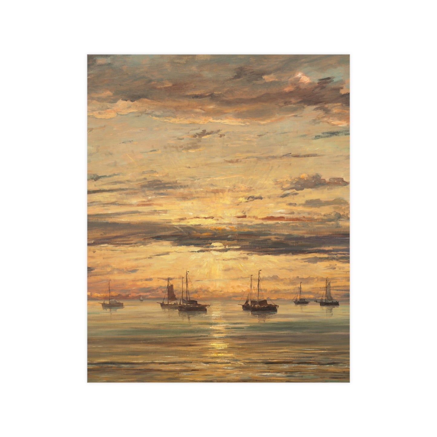 Sunset at Scheveningen - Dutch Maritime Fine Art Poster