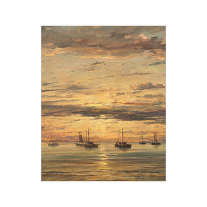 Sunset at Scheveningen - Dutch Maritime Fine Art Poster