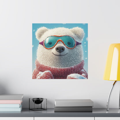 Chill Polar Bear Winter Poster - Cozy & Joyful -  Wall Art & Home Décor