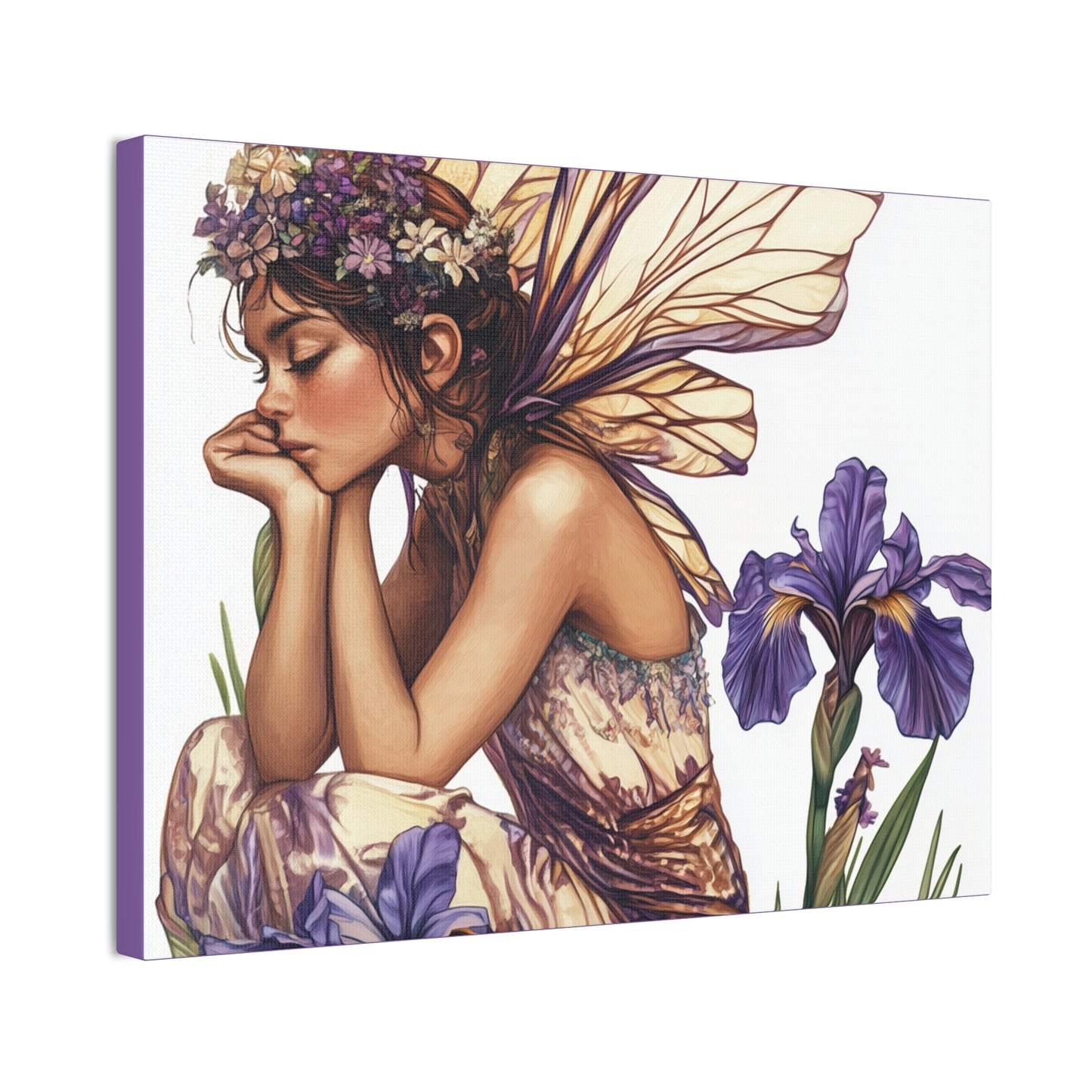 Iris You Were Here - Flowers & Fairies Collection - Fine Art Print on Canvas