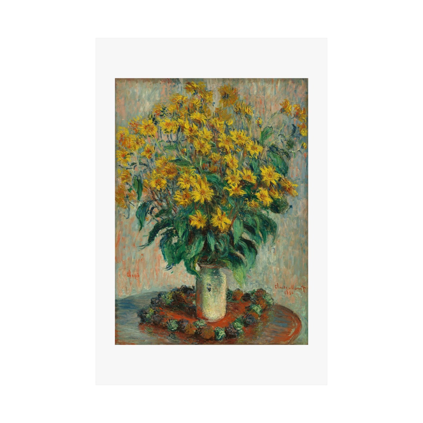 Claude Monet - Jerusalem Artichokes Painting - Fine Art Print - Vertical Poster - Floral Art Décor