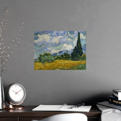 Van Gogh - Wheat Field with Cypresses - Museum Collection - Fine Art Poster