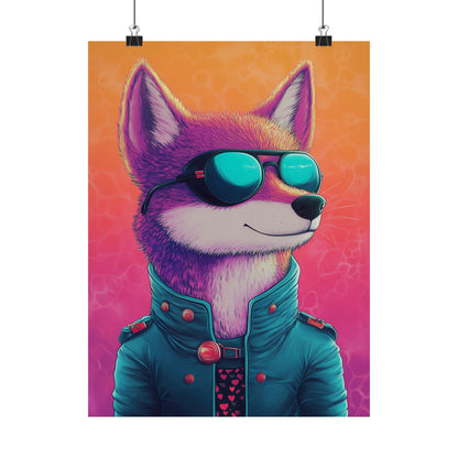 Fetching Fox - Whimsical Animals Art Poster Series - Trendy Wall Art - Vibrant Art Prints - Funny Animal Portrait Style Posters