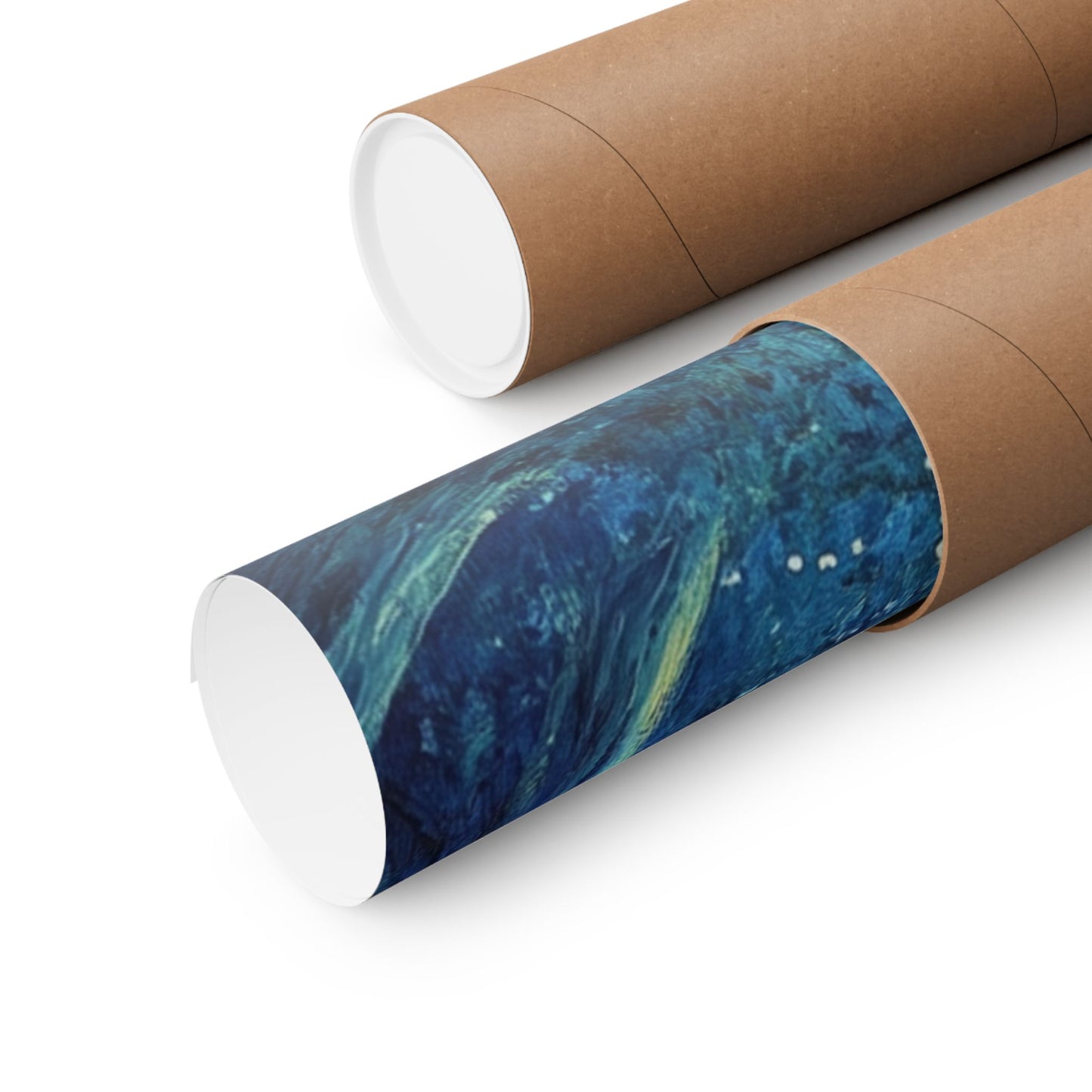 Dreamy Night - Fireflies in the Forest - Fine Art Painting - Print - Matte Vertical Poster - Magical Blue Aesthetic Wall Art
