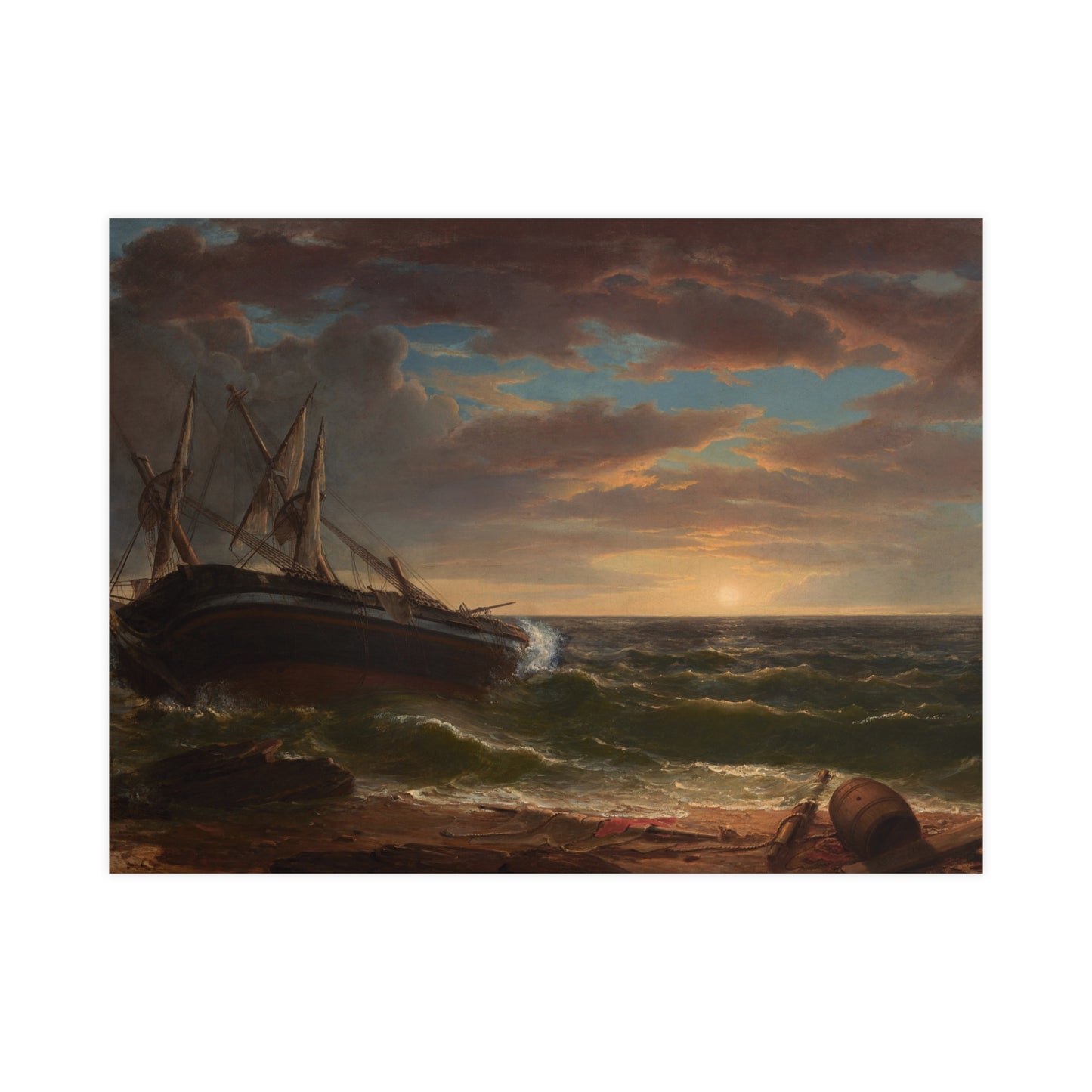 The Stranded Ship - Maritime Drama Fine Art Poster