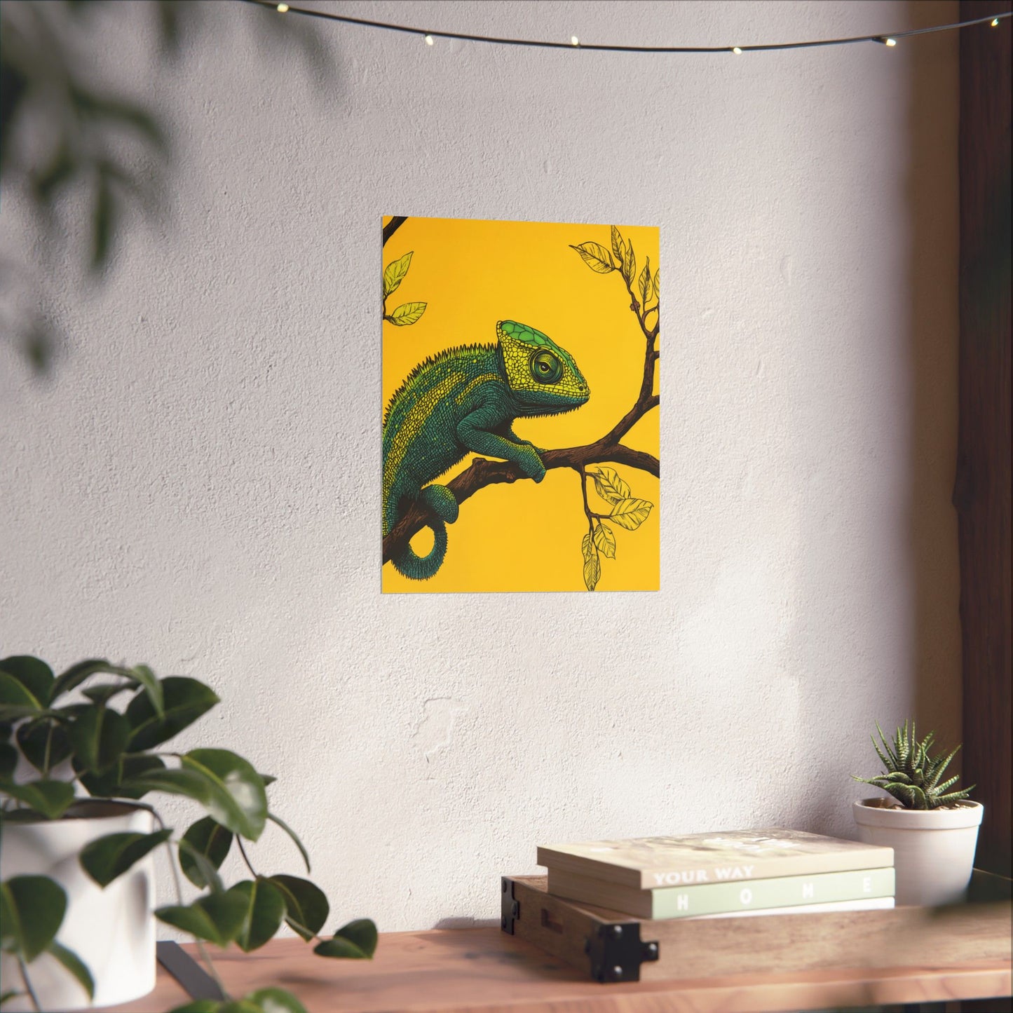 I am not Amused - The Candid Chameleon - Whimsical Animals - Fine Art Print - Vertical Poster - Bohemian Wall Art