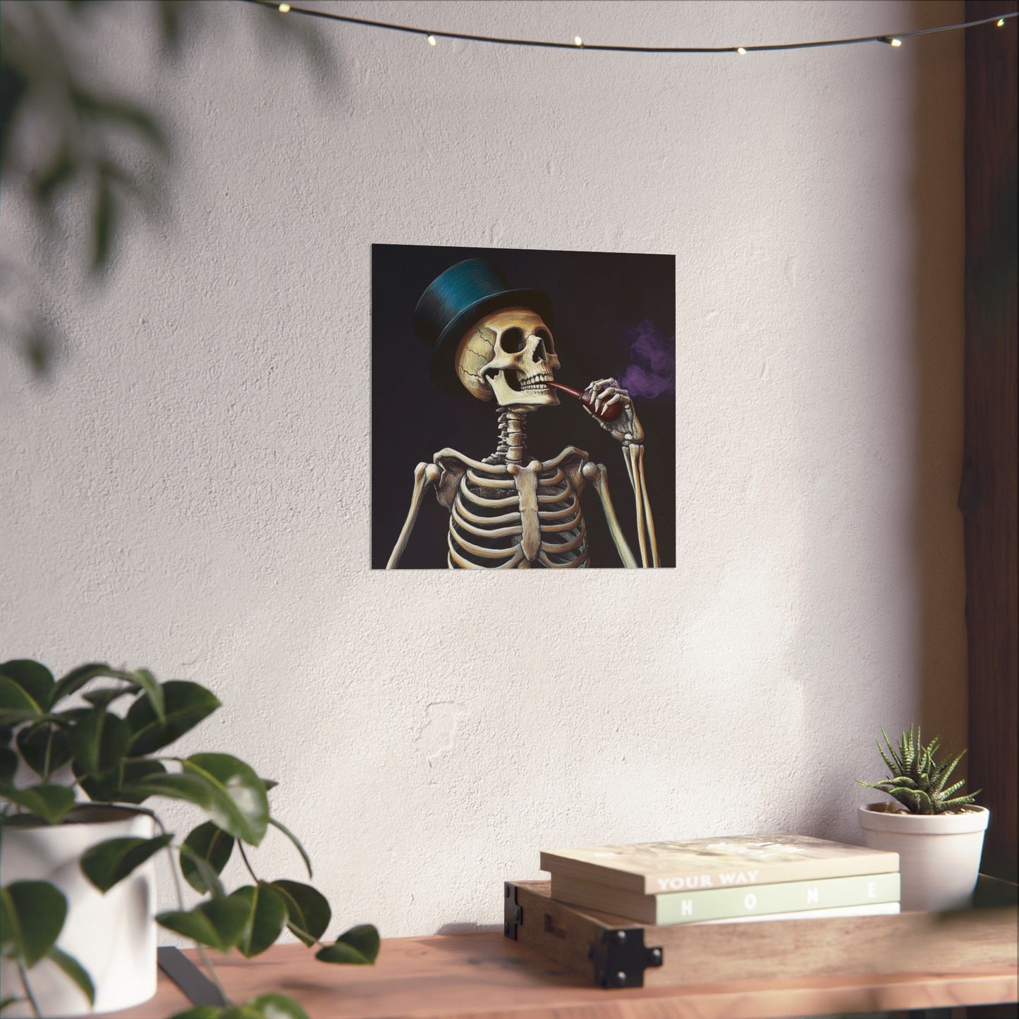 Dapper Skeleton Portrait Poster - Gothic Posters - Vertical Poster - Perfect for Halloween Party Décor