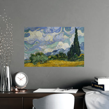 Van Gogh - Wheat Field with Cypresses - Museum Collection - Fine Art Poster