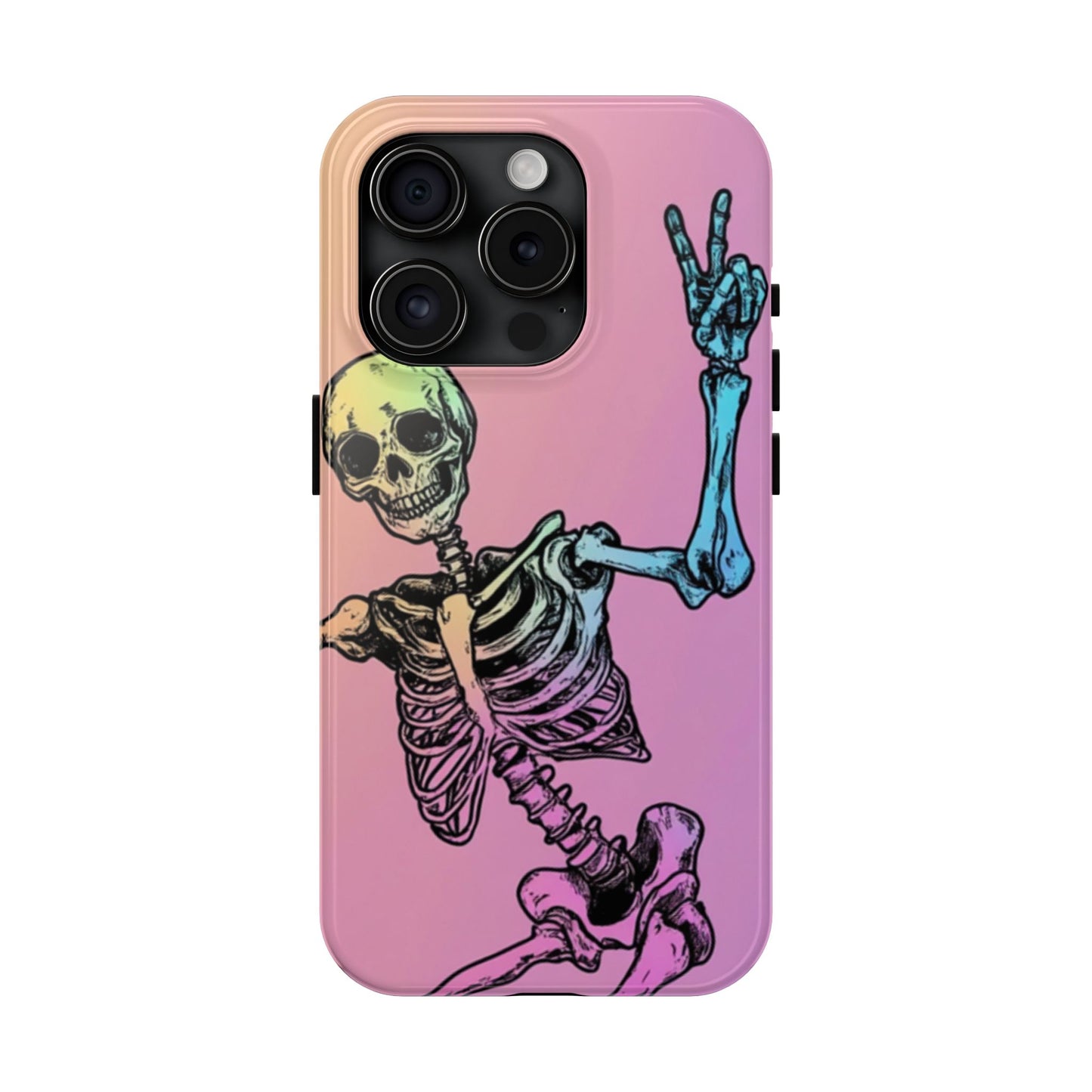 Good Vibes Only Skeleton - Hard Shell Phone Case - Tough Phone Cases - iPhone 16, iPhone 15, iPhone Pro, Samsung Galaxy S24, S23, S22
