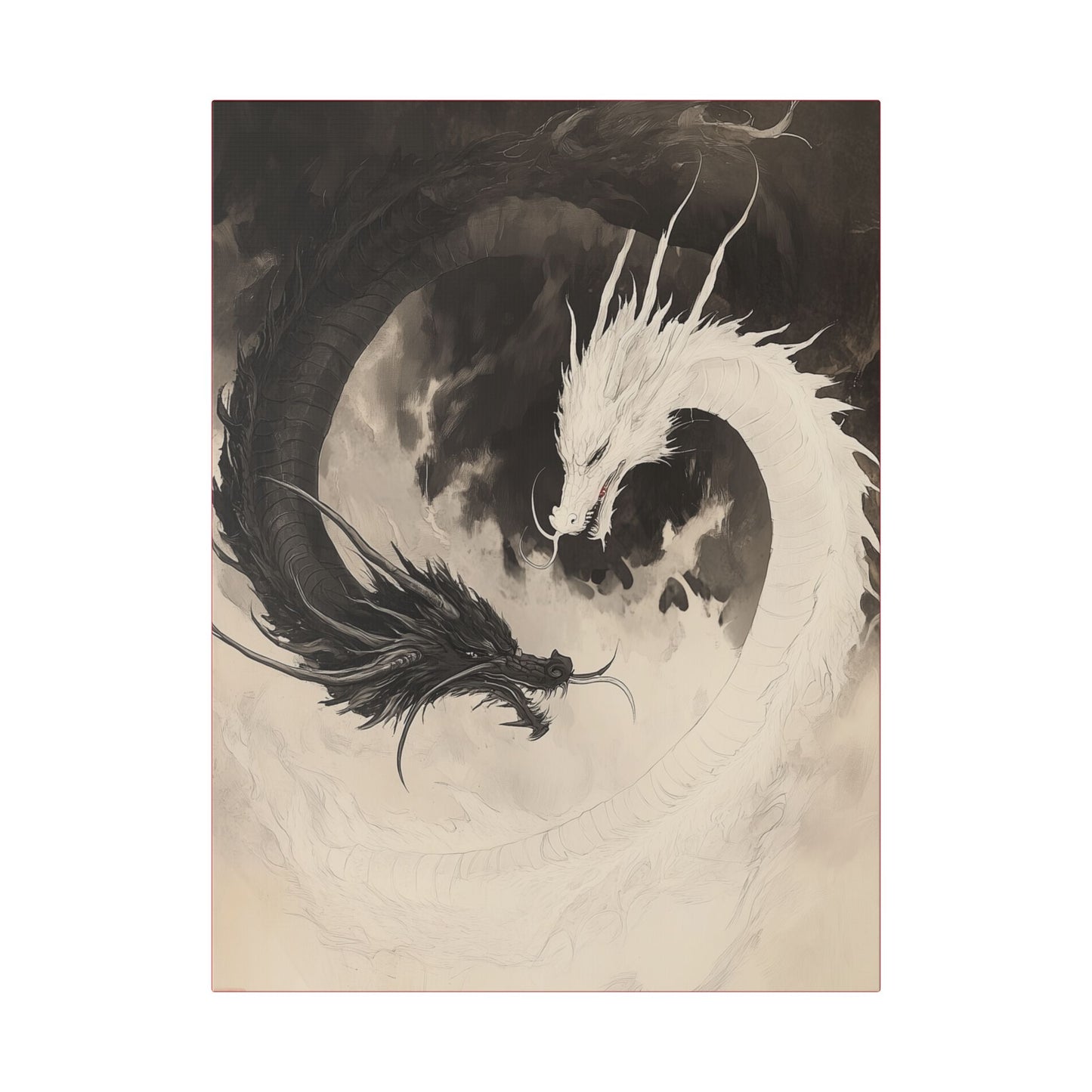 Yin & Yang - Dragon Art Collection -  Fine Art Print on Canvas