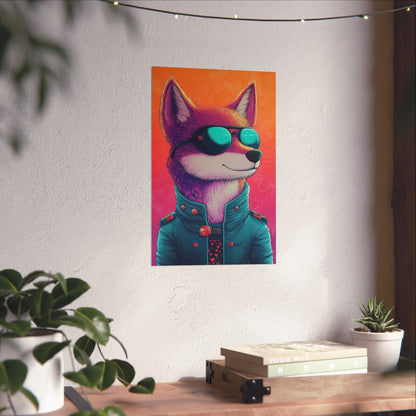 Fetching Fox - Whimsical Animals Art Poster Series - Trendy Wall Art - Vibrant Art Prints - Funny Animal Portrait Style Posters