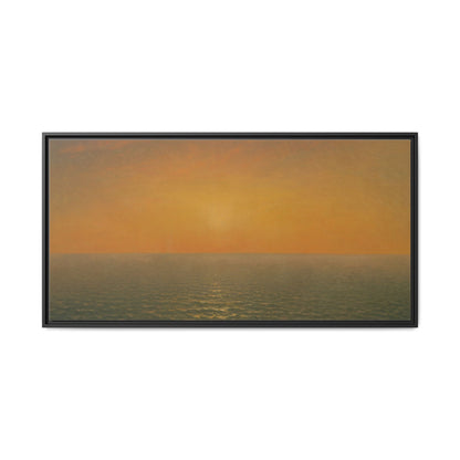 John Frederick Kensett : Sunset on the Sea (1872) - Museum Collection - Framed Canvas Print