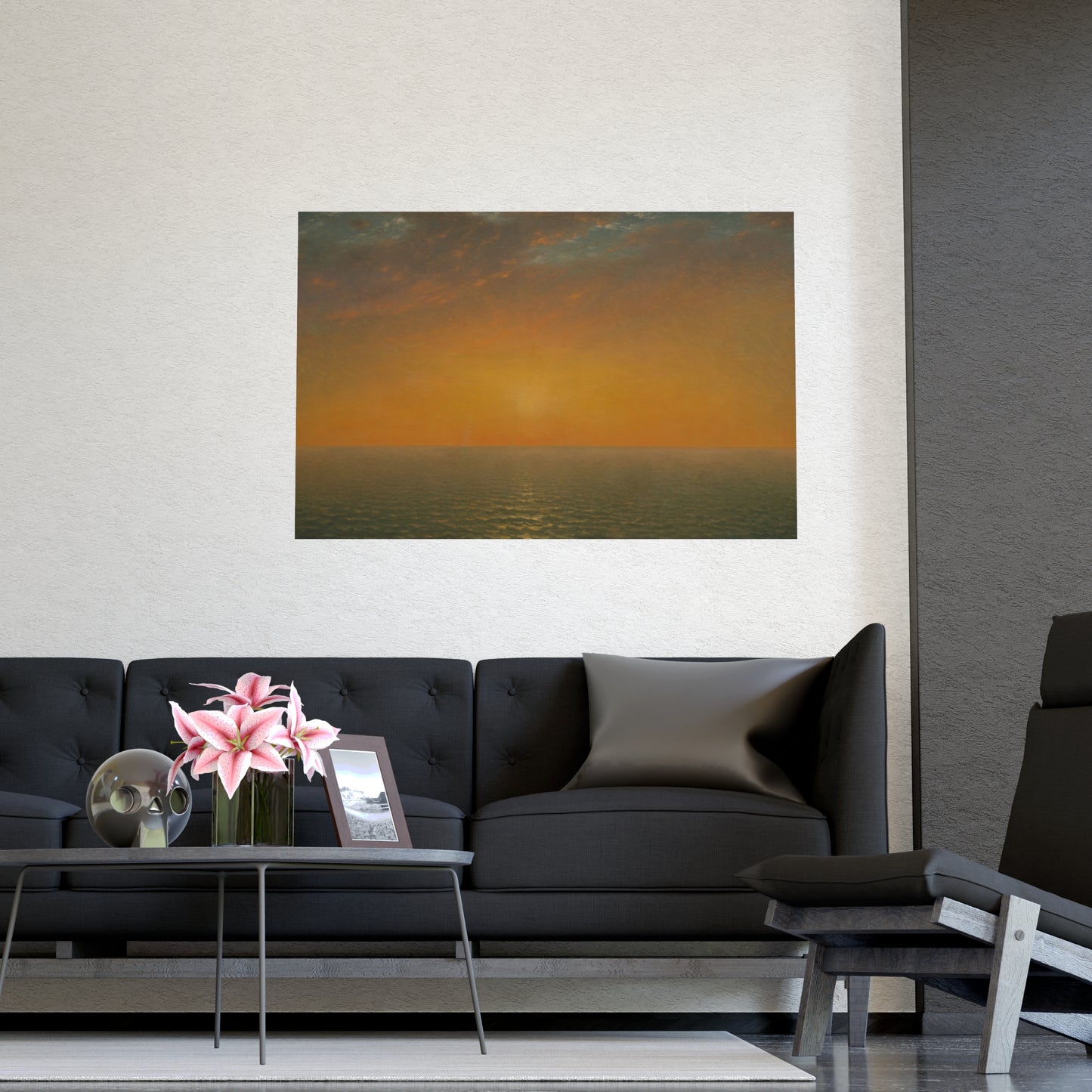 John Frederick Kensett : Sunset on the Sea (1872) - Museum Collection - Fine Art Print