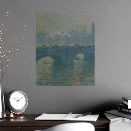 Waterloo Bridge Gray Weather - Monet Fine Art Poster