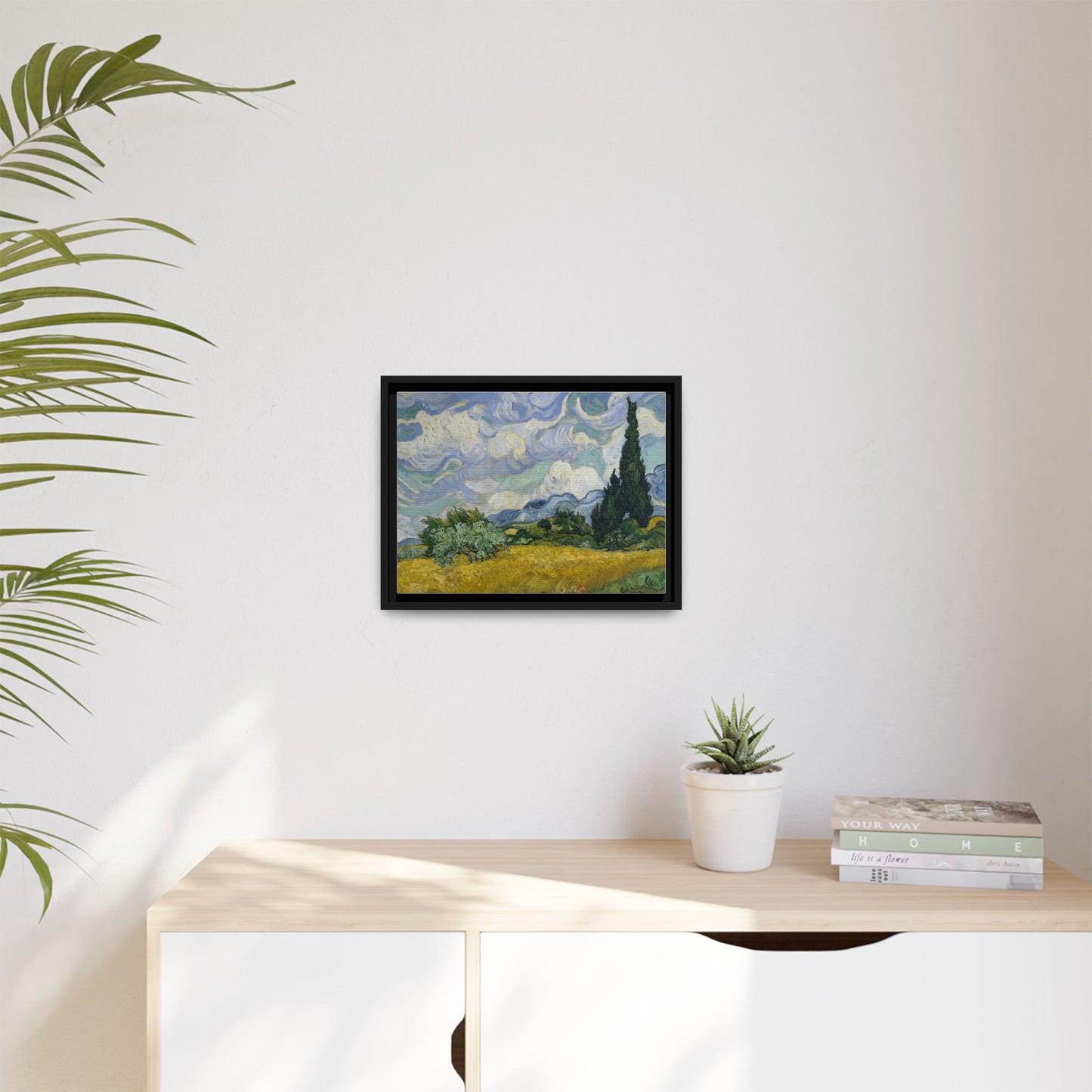 Van Gogh - Wheat Field with Cypresses - Museum Collection - Framed Canvas Print
