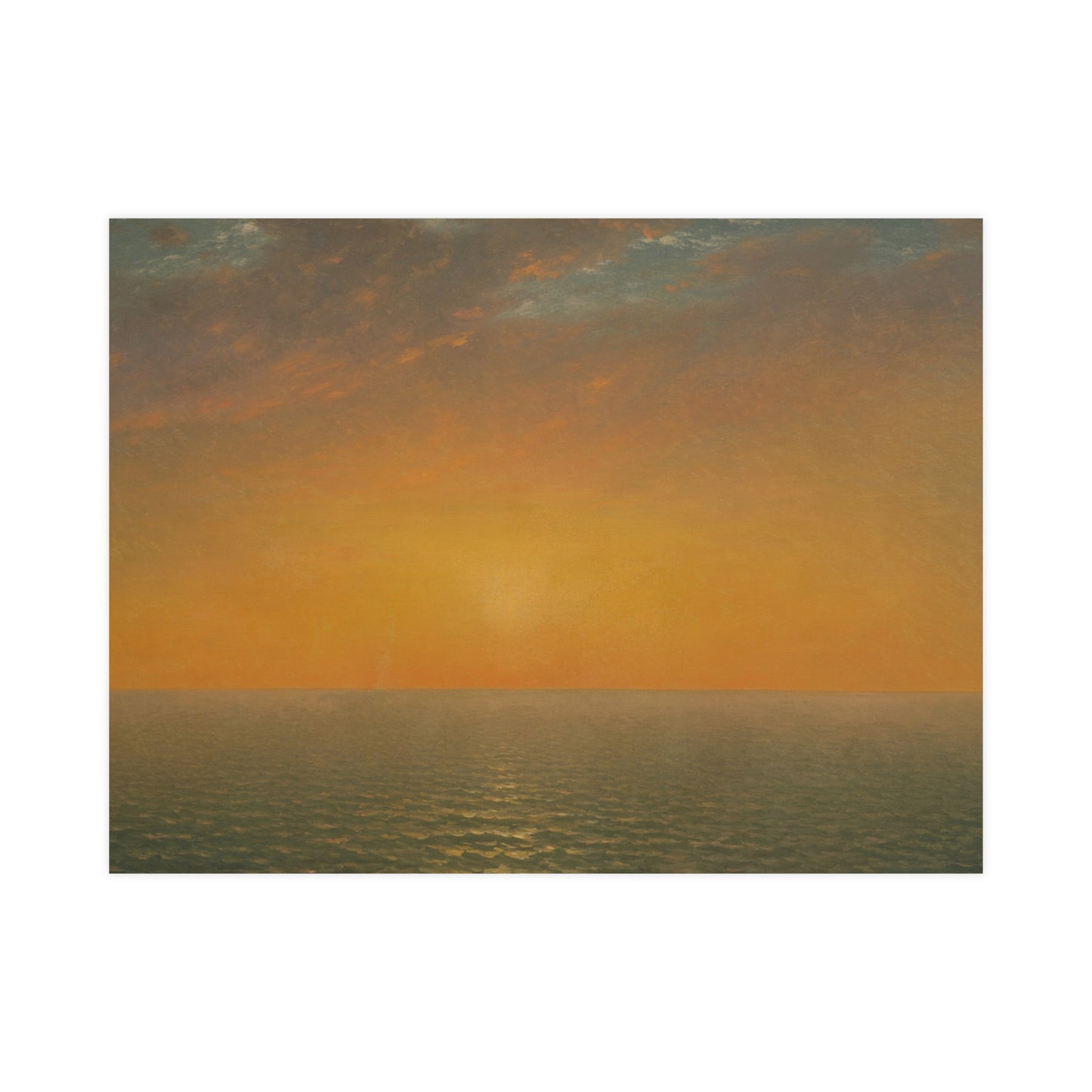 John Frederick Kensett : Sunset on the Sea (1872) - Museum Collection - Fine Art Print