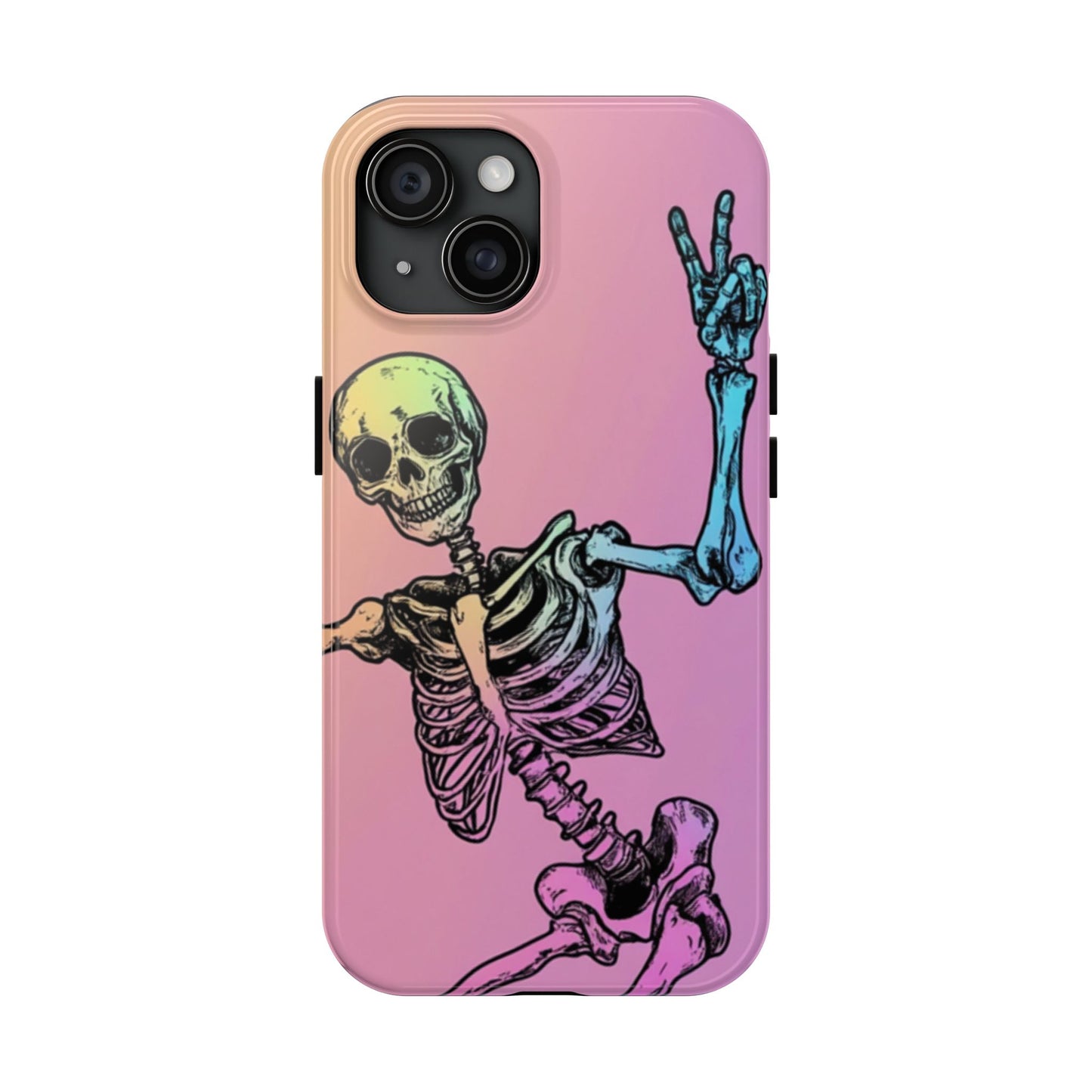 Good Vibes Only Skeleton - Hard Shell Phone Case - Tough Phone Cases - iPhone 16, iPhone 15, iPhone Pro, Samsung Galaxy S24, S23, S22